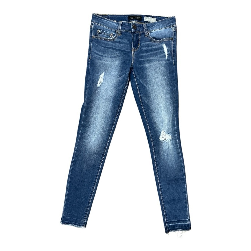 Aeropostale - EC - Blue Skinny Jean Jeggings  with Distressed Detailing